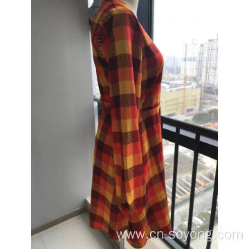 Ladies' Casual Crepe Printed Wrap Dress